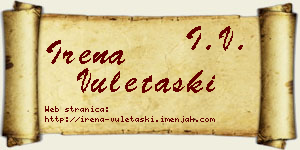 Irena Vuletaški vizit kartica